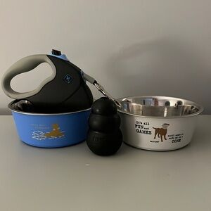 “Dog is Good” Stainless Steel Bowl Set, Leash, and Kong